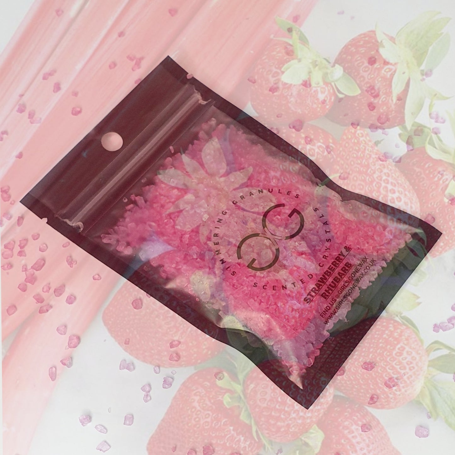 'Strawberry & Rhubarb' Scented Crystals