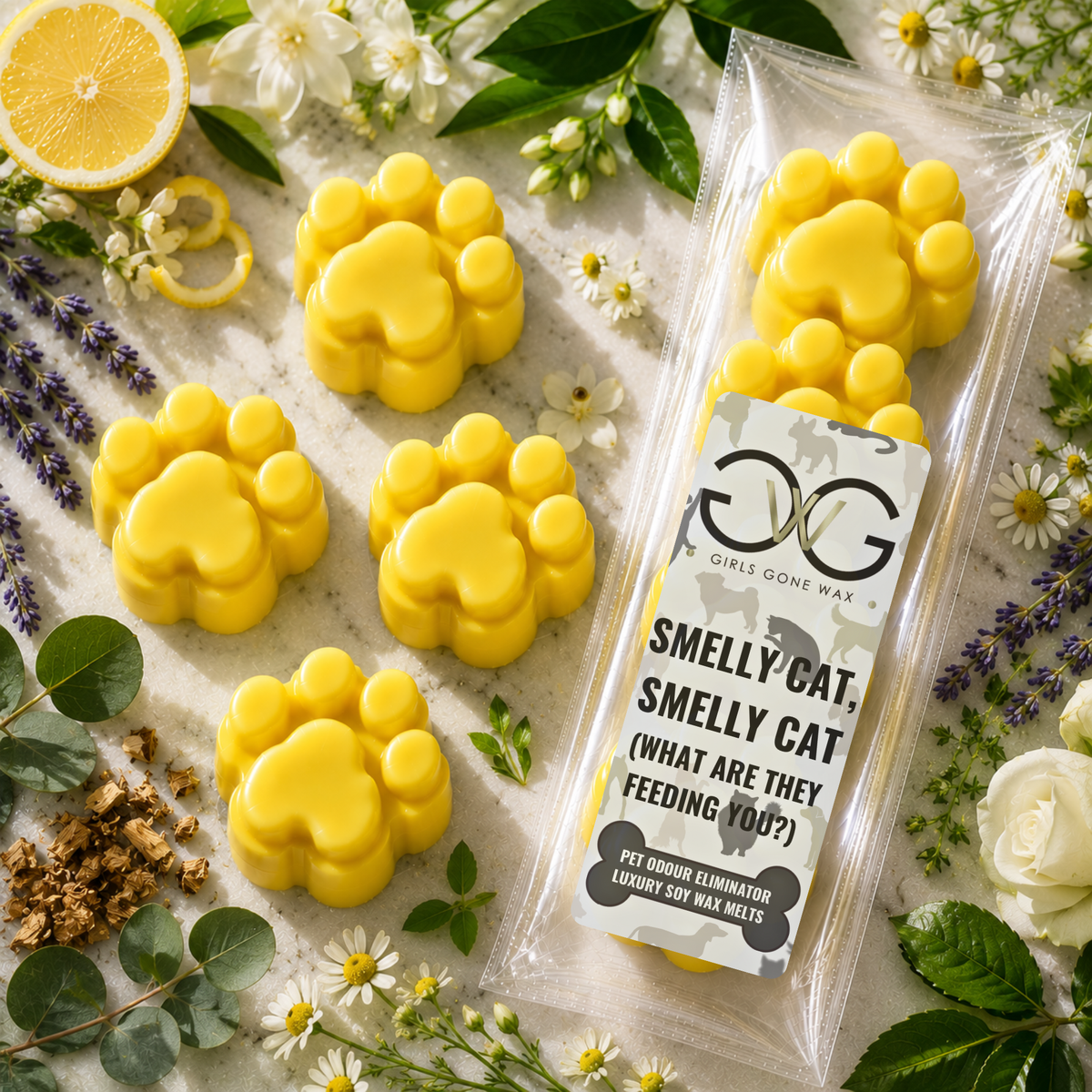 'Smelly Cat, Smelly Cat (What Are They Feeding You?)' Pet Odour Eliminator Wax Melts